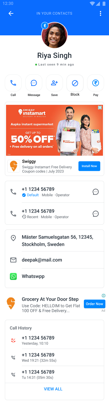 Detailed View native ad format